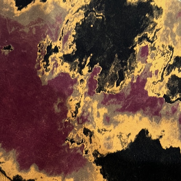 JoyLab maroon, black & gold terry French acid washed crop sweatshirt XS - Picture 7 of 17